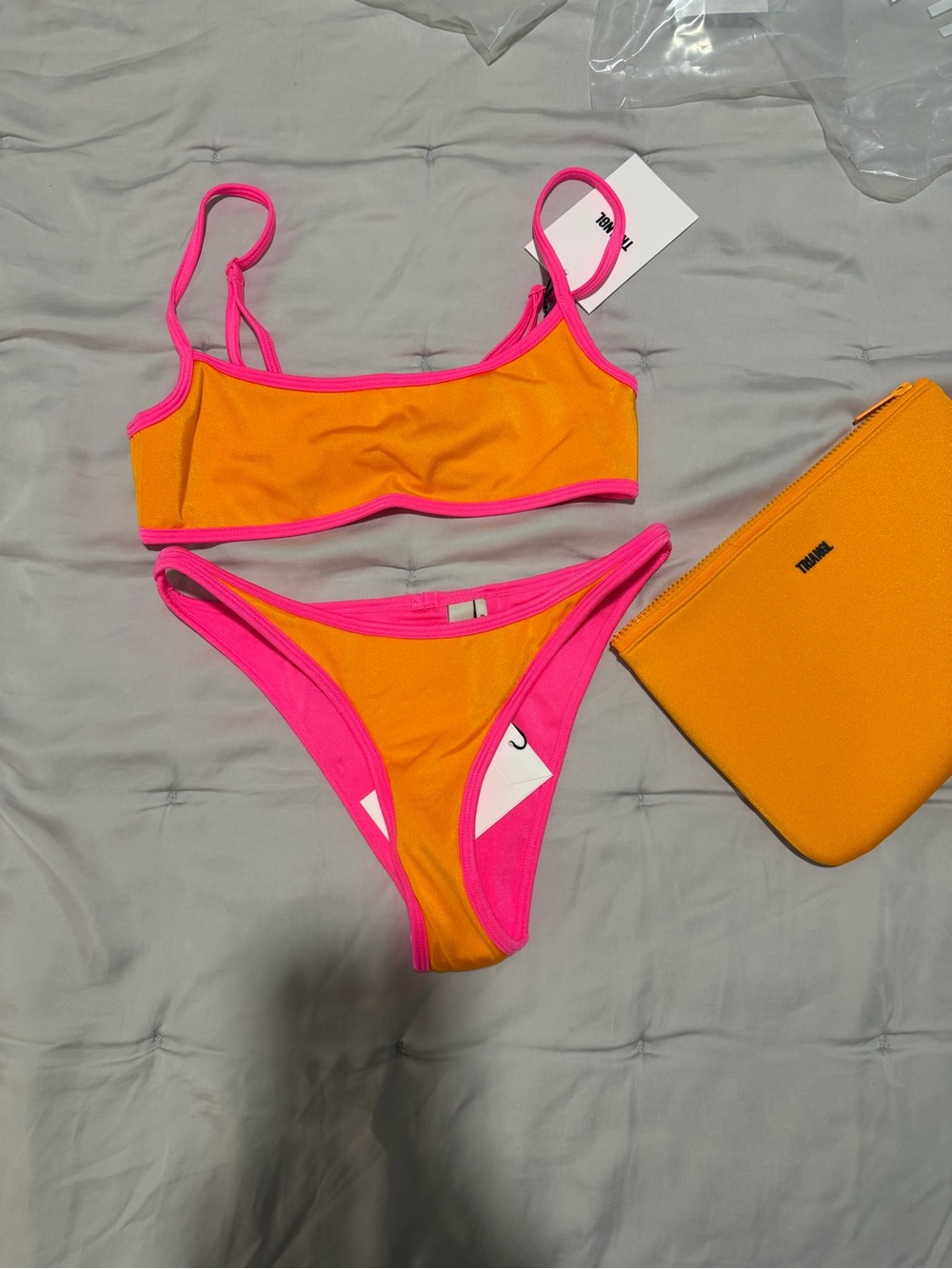 triangl swimwear Orange and Hot Pink Two-Piece Bikini Set